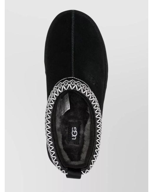 Ugg Black Suede Leather Tazz Ii Platform Slippers