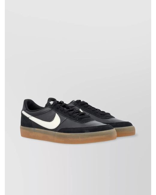 Nike Gray Leather Low-Top Sneakers