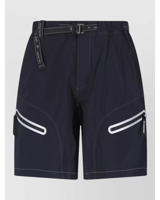 And Wander Blue Urban Shorts Adjustable Waist Contrast Stitching for men