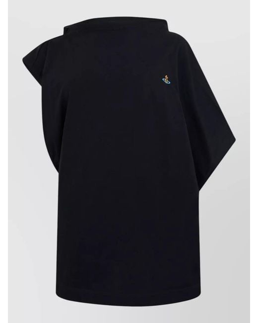 Vivienne Westwood Blue Oversized Asymmetric Cotton T-Shirt