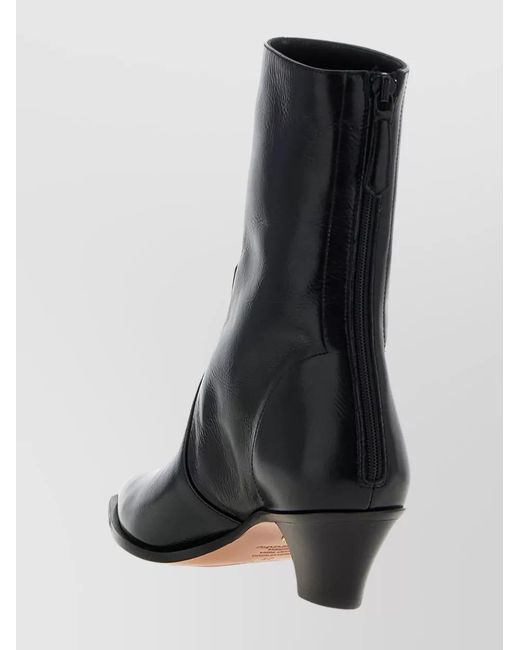 Aquazzura Black Leather Brunswick Ankle Boots