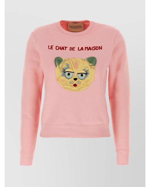 Valentino Garavani Pink Cotton Sweatshirt