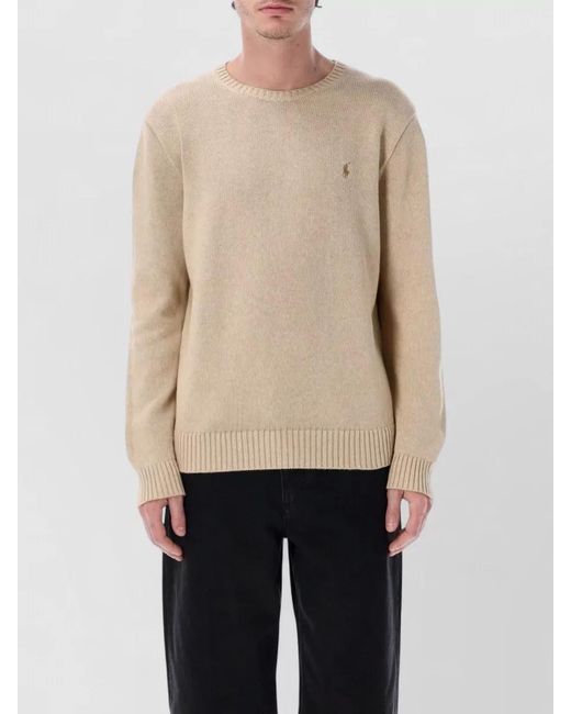 Polo Ralph Lauren Natural Ribbed Cotton Regular-Fit Crewneck Jumper for men