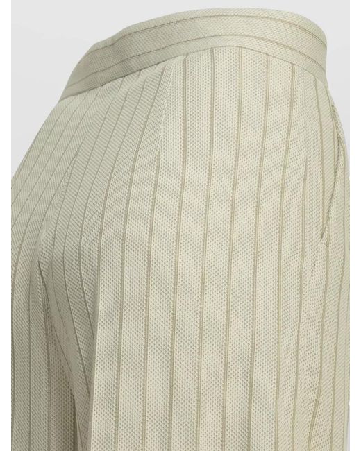 Max Mara White Tailored Pinstripe Trousers Pleated Wide Leg