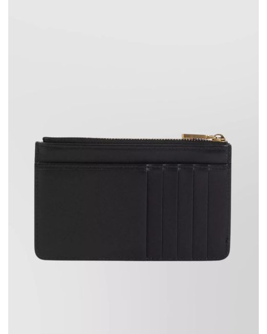 Dolce & Gabbana Black Leather Zipped Card Holder