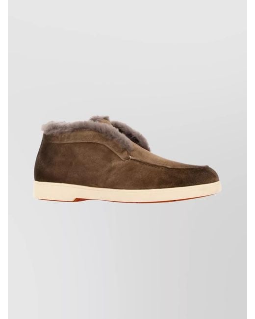Santoni Multicolor Suede Lace-Up Shoes Rubber Sole