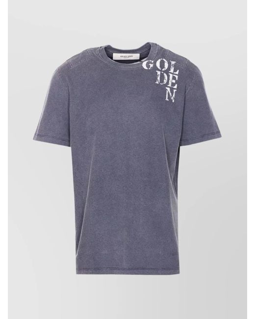 Golden Goose Deluxe Brand Blue Cotton Printed T-Shirt for men