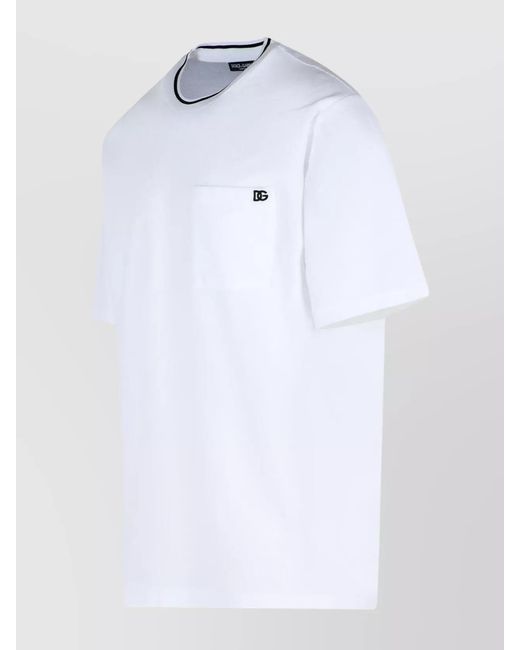 Dolce & Gabbana White Cotton Piqué T-Shirt for men