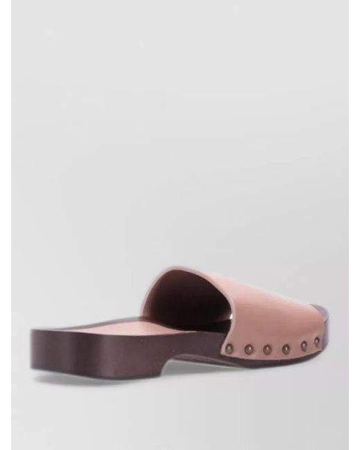 LA ROSE Pink Leather Sandals Flat Sole Open Toe