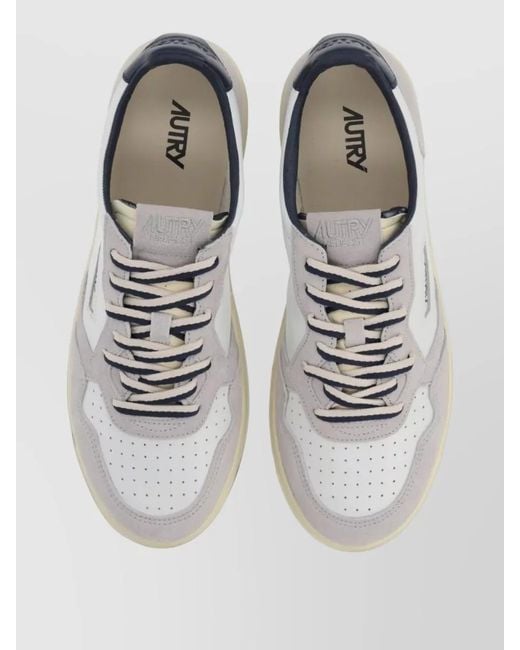 Autry White Medalist Low Sneaker Contrast Sole Perforated for men