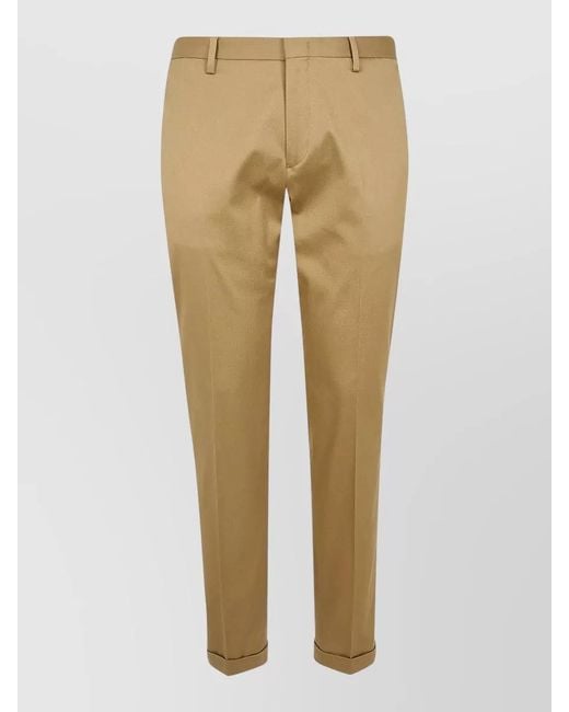 Paul Smith Natural Tailored Trousers Belt Loops Cuffed Hem for men