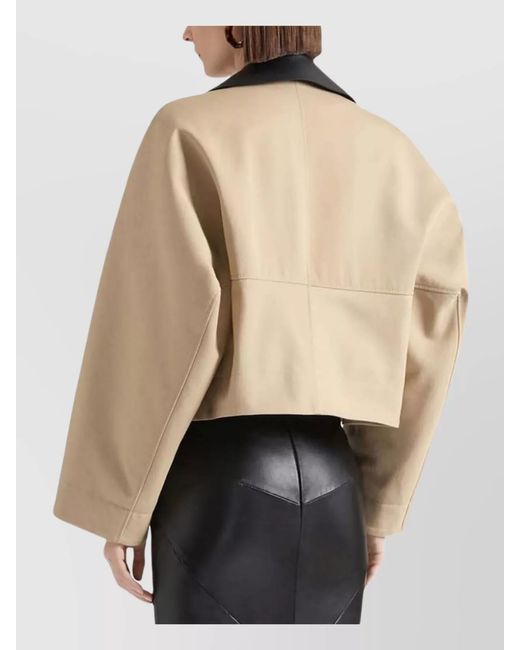 Givenchy Natural Cropped Asymmetric Wool Cotton Jacket