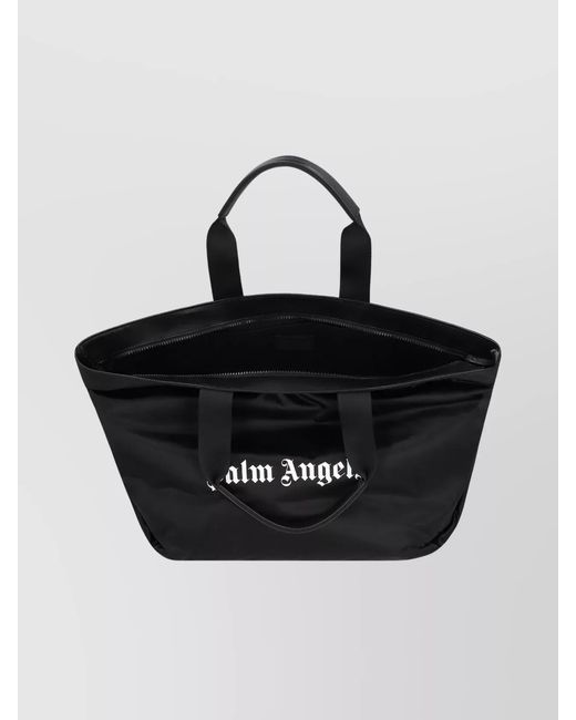 Palm Angels Black Logo-Print Tote Bag for men