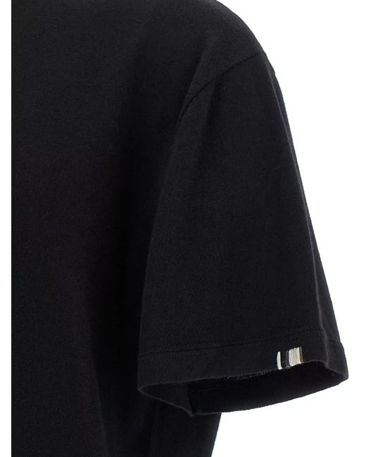 Extreme Cashmere Black Short Sleeve Crew Neck Regular T Shirt for men