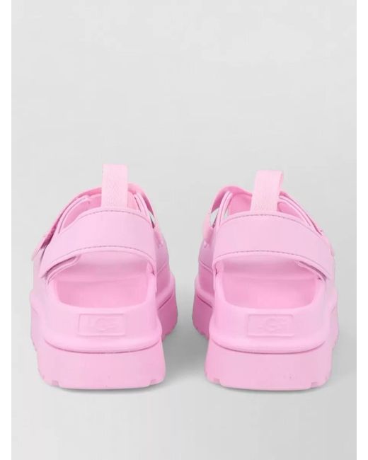 Ugg Pink Sandals Open Toe Platform Sole Pull Tab