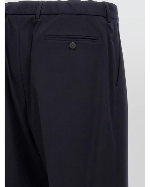 Cellar Door Blue Nuv Tailored Pants Belt Loops Pleats for men