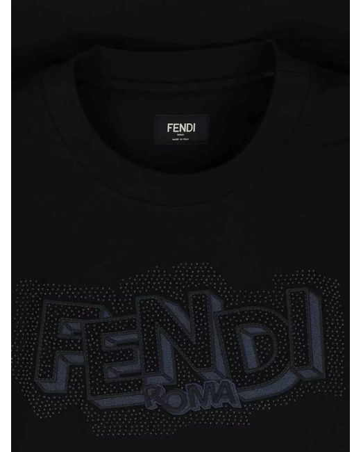 Fendi Black Cotton Short-Sleeve T-Shirt for men