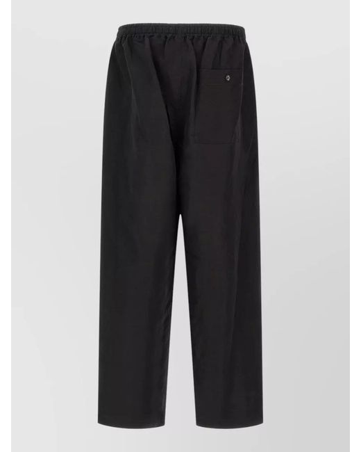 Lemaire Black Straight Leg Pants Lightweight Fabric Back Pocket for men
