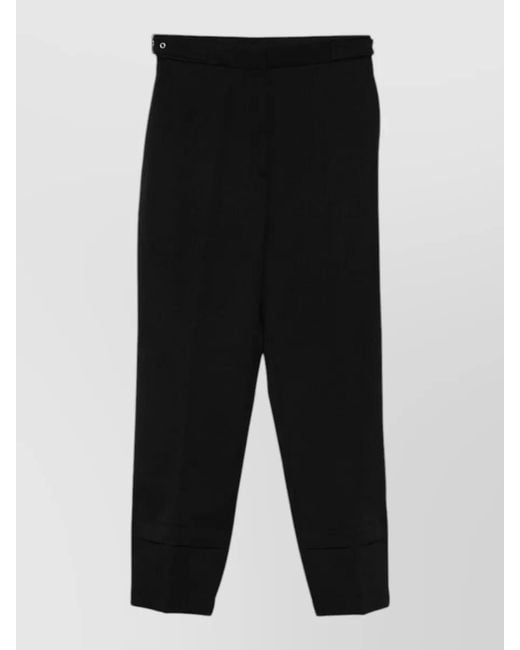 Lanvin Black Wool Straight-Leg Cropped Trousers