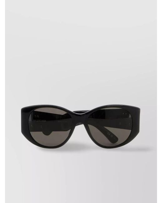Balenciaga Black Acetate Round Sunglasses