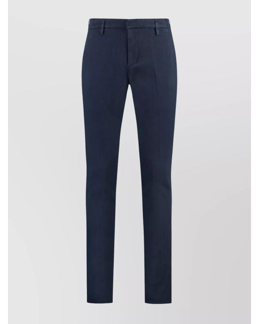 Dondup Blue Cotton Slim-Fit Chino Trousers for men