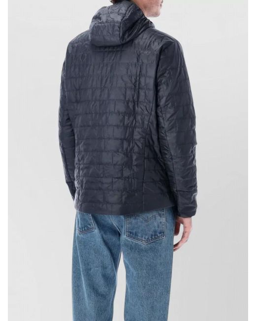 Patagonia Blue Hooded Quilted Jacket Long Sleeves Pockets for men