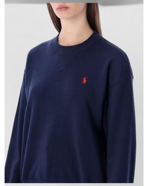Polo Ralph Lauren Blue Polo Ralph Lauren Cotton Fleece Crewneck Sweatshirt