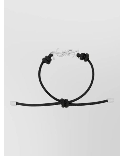 Saint Laurent Metallic Bracelet Adjustable Strap Knot Detail Accents for men