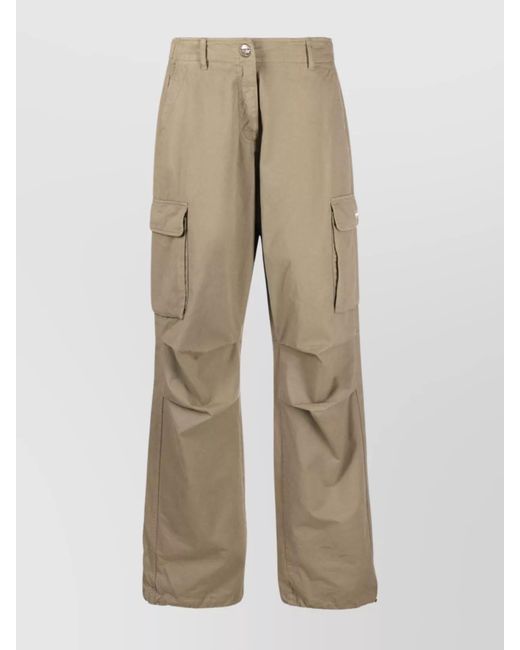 Coperni Natural Cotton High-Rise Wide-Leg Cargo Trousers