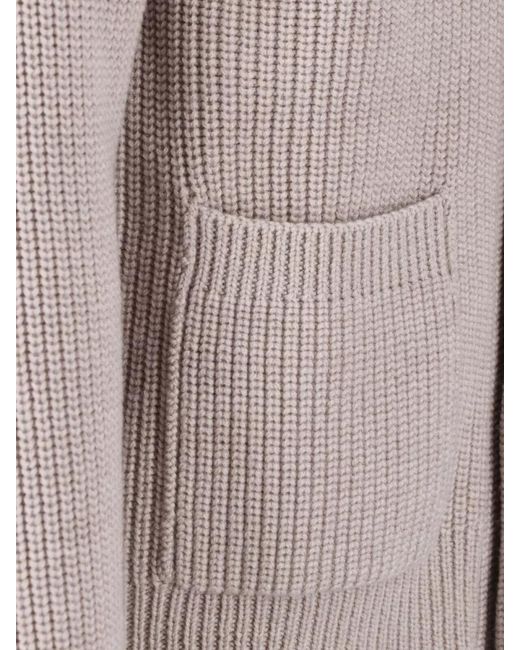 Drumohr Natural Shawl Collar Jacket Ribbed Hem Cuffs Pockets for men