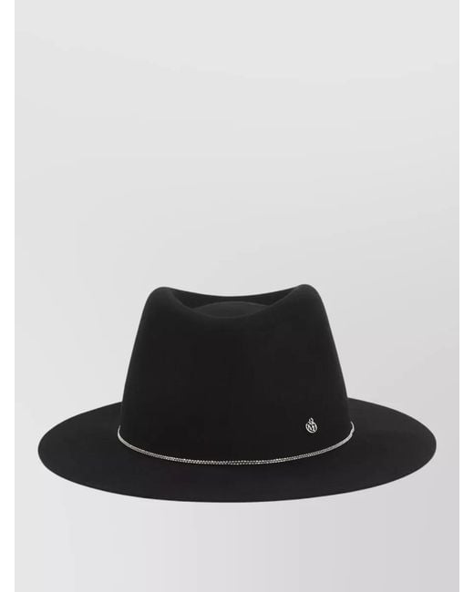 Maison Michel Black Wool Fedora Hat
