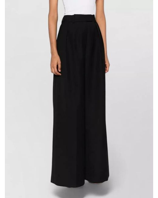 Anine Bing Blue Lou Tailored High Waist Pleated Trousers