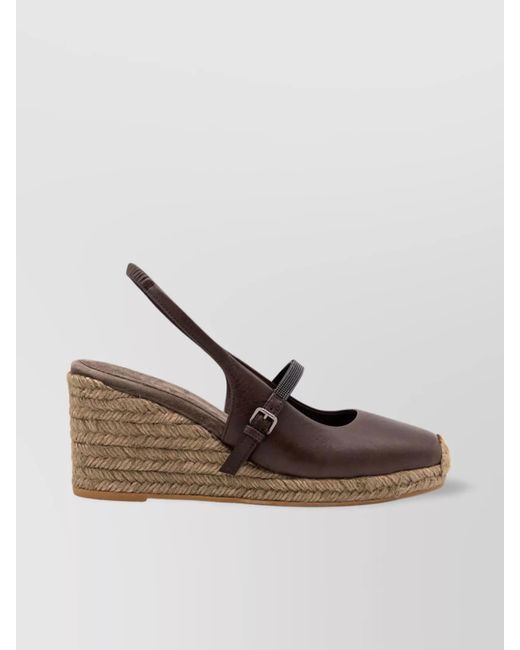 Brunello Cucinelli Red High Heel Espadrilles Closed Toe
