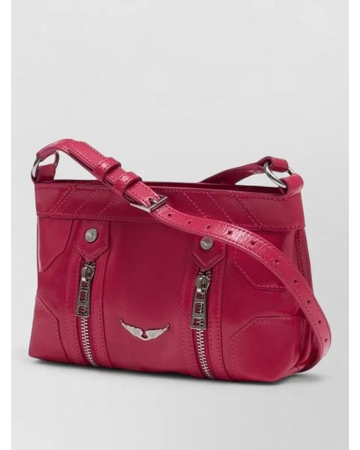 Zadig & Voltaire Red Vintage Patent Leather Crossbody Shoulder Bag