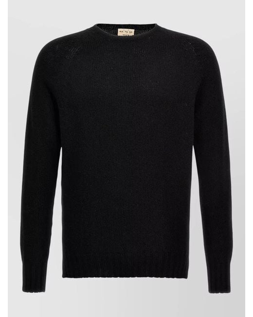 Ma'ry'ya Black Cashmere Crew Neck Sweater Long Sleeves for men
