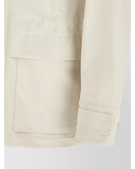 Brunello Cucinelli Natural Hooded Jacket Adjustable Cuffs High Collar for men
