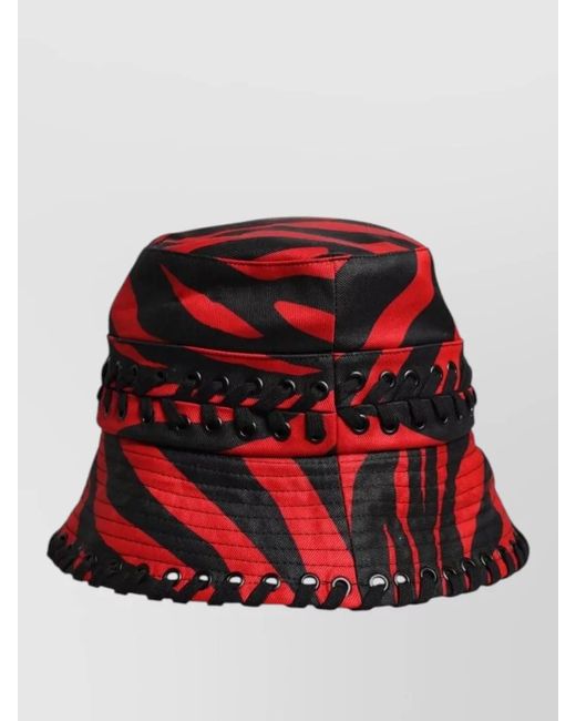 Dolce & Gabbana Red Striped Wide Brim Bucket Hat
