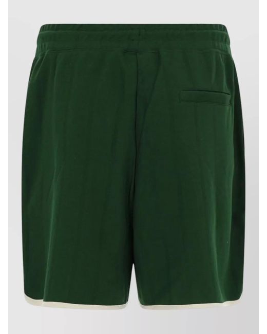 Drole de Monsieur Green Hibiscus Logo Shorts Regular Fit Striped for men