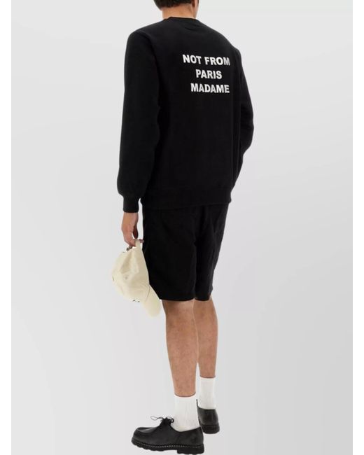 Drole de Monsieur Black Cotton Slogan Sweatshirt for men