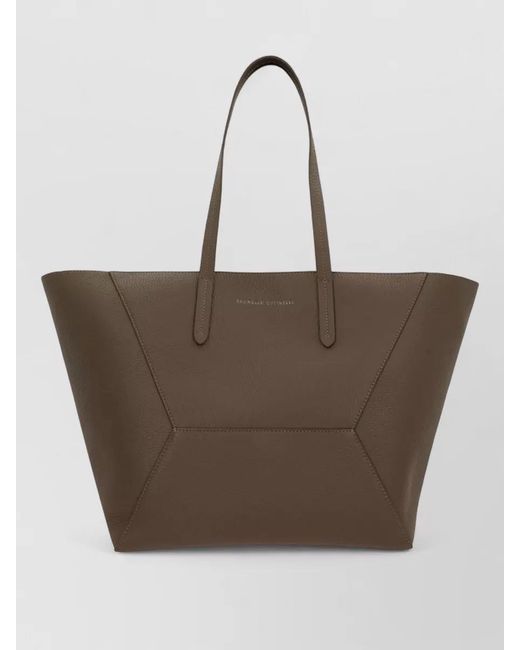 Brunello Cucinelli Brown Leather Shoulder Bag