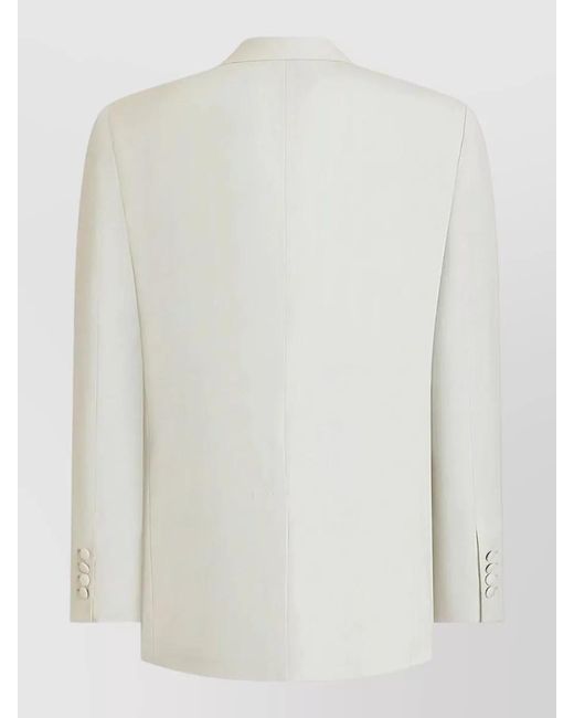 Dolce & Gabbana White Suit Jacket Notch Lapel Flap Pockets for men