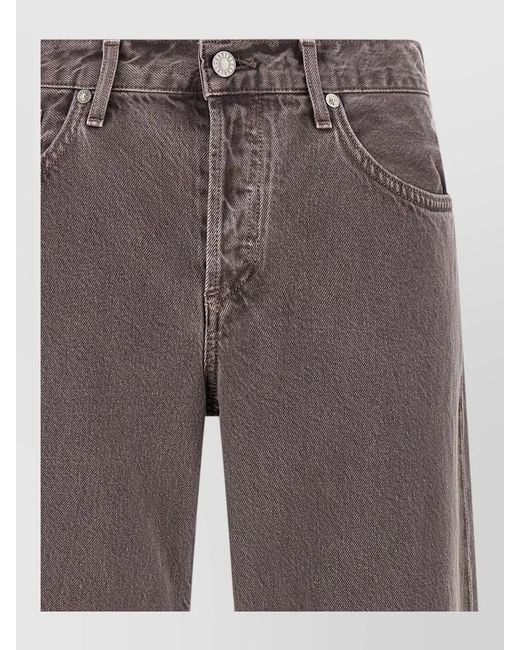 Agolde Brown Denim Low-Rise Straight-Leg Jeans