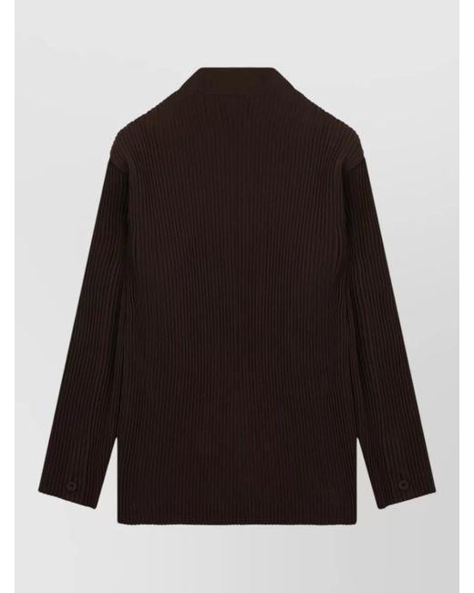 Homme Plissé Issey Miyake Black Pleated Texture Coat Buttoned Cuffs Design for men