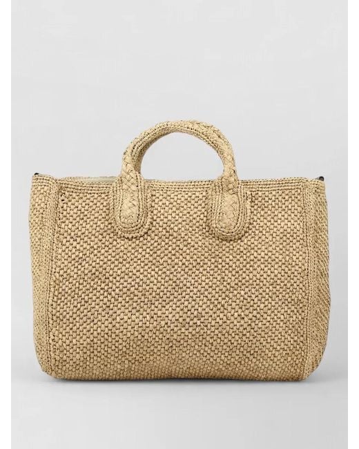 IBELIV Natural Crossbody Bag Detachable Strap Top Handles Woven
