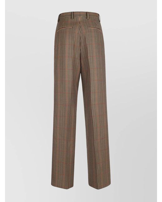 Dries Van Noten Brown Checked Wide-Leg Trousers