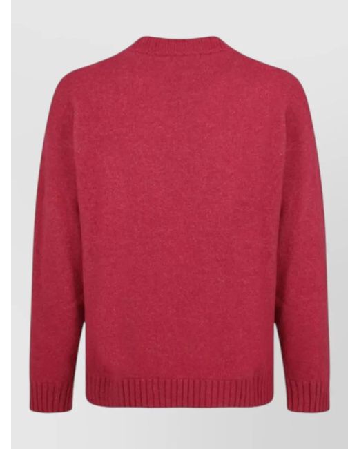 Laneus Textured Knit Sweater Ribbed Cuffs Hem for men