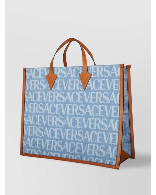 Versace Blue Denim Tote Bag for men