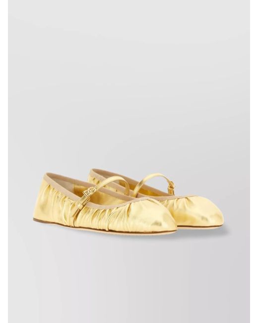 Dolce & Gabbana Metallic Leather Ballerina Shoes