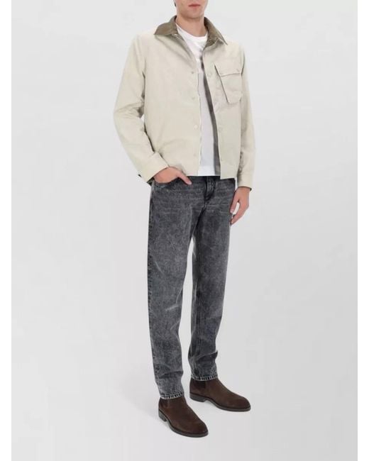 Belstaff White Ground Jacket Chest Pocket Contrast Collar for men