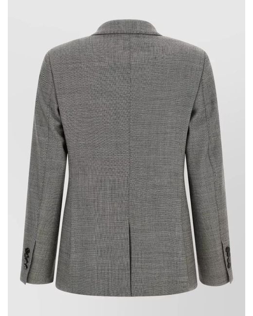 Alberto Biani Gray Double Breasted Blazer Houndstooth Tailored Fit